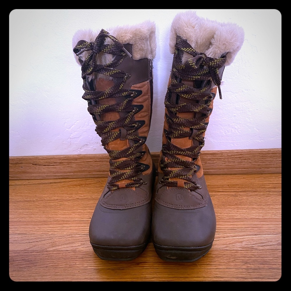 Waterproof Brown Merrell Snowboots Size 8.5